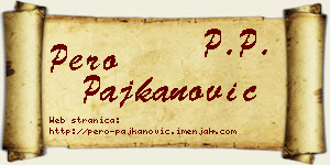 Pero Pajkanović vizit kartica